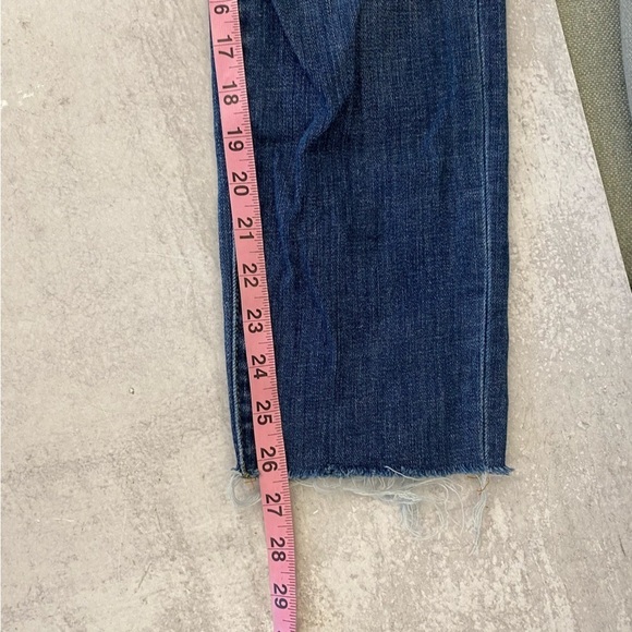 L'AGENCE || Audrina High Rise Straight Distressed Destructed Jeans Blue 25 - Picture 8 of 8